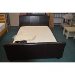 King Size Leather Effect Bed Frame with Mattress