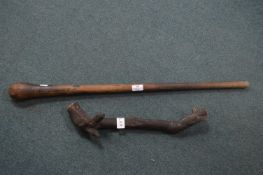 Two Wooden Clubs