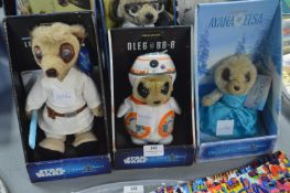 Three Meerkat Movie Soft Toys Including Star Wars