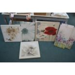 *Four Floral Canvas Prints