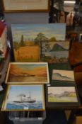 Original Watercolours and Oils: Trawlers, Landscap