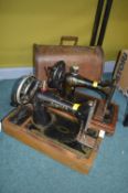 Two Vintage Singer Manual Sewing Machines