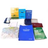 A group of aviation related maps, flight plans, and notes. (1 box)
