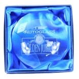 An Autoglass glass paperweight, commemorating the Golden Jubilee of The Guild of Motoring Writers 19