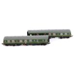 A Bachmann Branchline OO gauge two car DMU set Class 105, BR green with half yellow ends, 31-327.