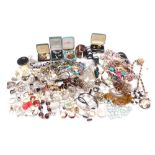 A group of costume jewellery, including necklaces, rings, earrings and bracelets. (a quantity)
