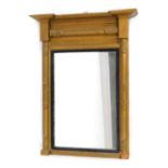 A Victorian giltwood pier glass mirror, with foliate capped pilasters, and fluted ebonised slip, 70c