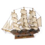 A Fregata XVIII Siecle wooden ship, 46cm high, 50cm wide.