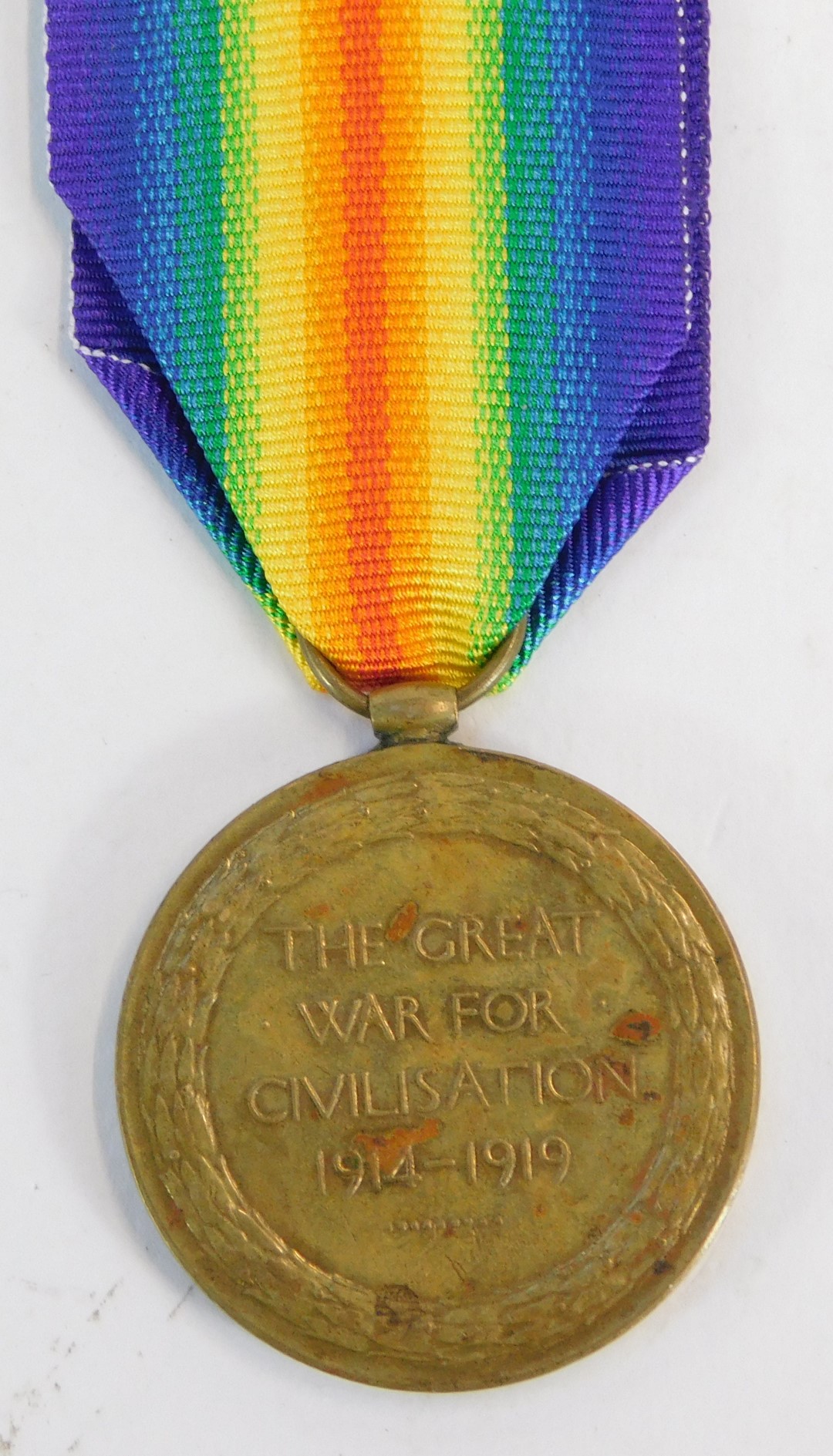A Victory Medal awarded to 5/22108 Pte. John Curran, Royal Irish Rifles, later 18 London Regiment. N - Image 3 of 4