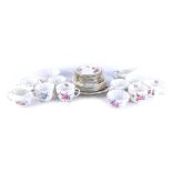Royal Crown Derby Posies pattern porcelain part tea service, comprising six cups and saucers, two mi