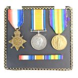 A Great War 1915 medal trio, awarded to 1801/35939 Private Phillip Gardner 1/4th Oxfordshire and Buc