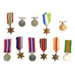 A group of WWII medals, comprising 1939-1945 Star, The Atlantic Star, The Africa Star, The Burma Sta