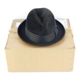 A Hardy Amies trilby hat, for Mawer and Collingham Limited of Lincoln, boxed.