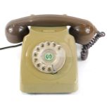 A brown plastic two tone telephone. (AF)