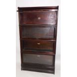 A Globe Wernicke mahogany four section bookcase, the pediment over four glazed up and over doors, ra