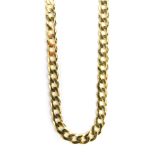 A 9ct gold fancy link neck chain, 50cm long, 5.6g all in.