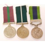 Three medals, being silver Afganistan N.W.F. 1919 medal awarded to 418 HavR Gurdit Singh 3-152 Punja