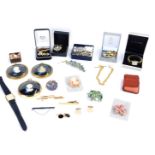 A quantity of vintage costume jewellery, comprising mainly bar brooches, three cameo style portrait