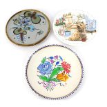A Poole pottery plate traditionally decorated with flowers, 23cm wide, Royal Albert porcelain plate