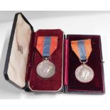 Two silver Imperial Service medals, being George V awarded to Laura Annie Jackson and George VI to B