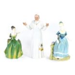 A Royal Doulton figure modelled as Fleur, HN2368, another modelled as Clarinda, HN2724, and a figure