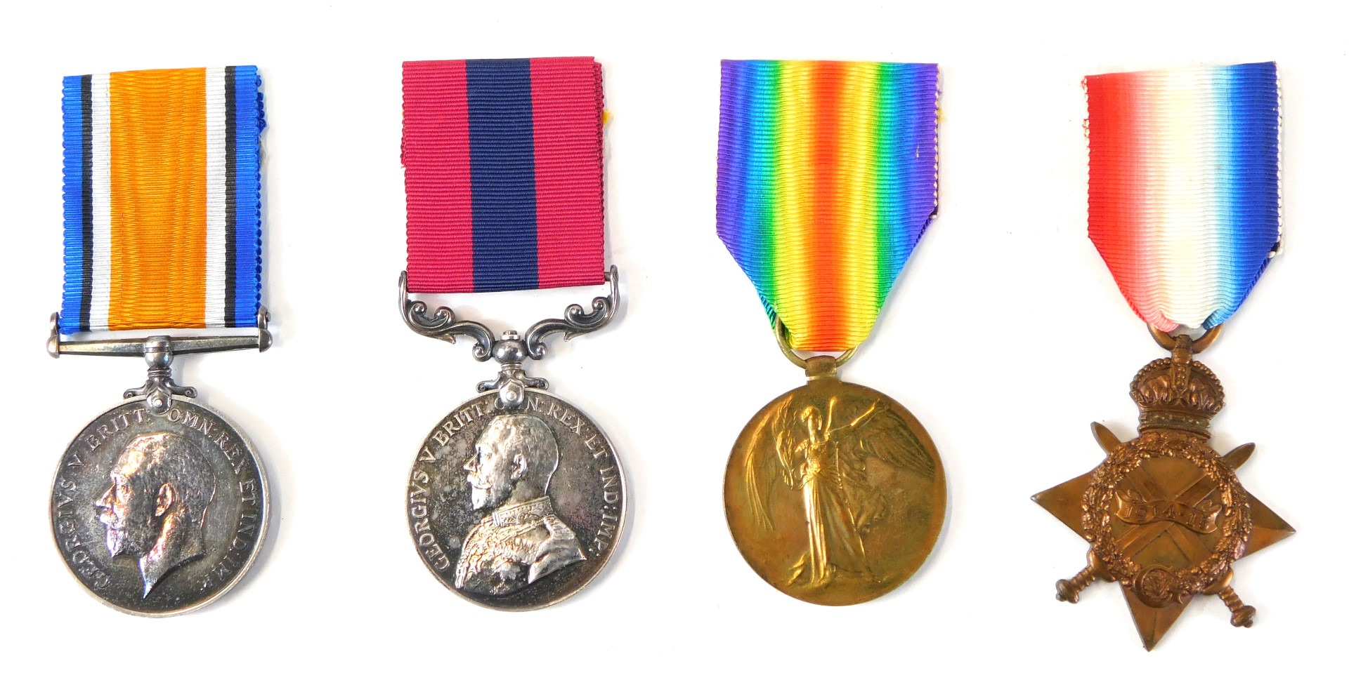 A Great War Western Front D.C.M. group of four medals, awarded to Private William Holliday, 6th Batt