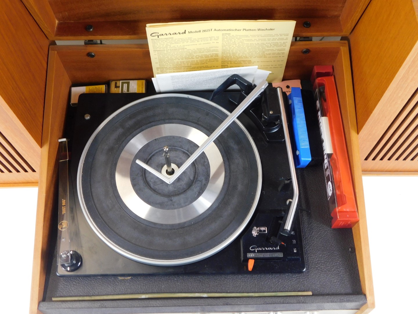 A Garrard automatic turntable, model 2025T, with stereo sound audio 77, and a pair of speakers. - Image 2 of 2