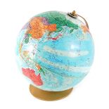 A World Nations series globe, of coloured design, on axle, 40cm high.