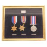 A Framed WWII 1939-45 Star, Burma Star, War Medal 1939-1945, dedicated to 4864739 Private Clifford H