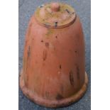 A Yorkshire Flower Pots Company terracotta rhubarb forcer, with lid, 52cm high.