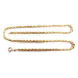 A 9ct gold rope twist necklace, 50cm long, 7g.