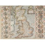 After Speed. A Saxton Heptarchy map, of Britain, English text verso, c.1627, 39cm x 51cm.