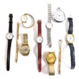Various wristwatches, pocket watch, etc., to include a Seiko quartz, with 3cm diameter dial, with ba