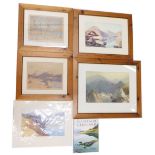 After Heaton Cooper, Lake District scenes, coloured prints (5, 1 framed), and copy of The Tarns Of L