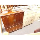 Various furniture, folding ladder, Edwardian chest of two short and three long drawers, television c