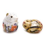 Two Royal Crown Derby porcelain paperweights, comprising Poppy Mouse, Collectors Guild exclusive, se