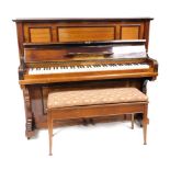 A R. Gors & Kallmann of Berlin rosewood cased upright piano, no. 31732, 134cm wide, together with a