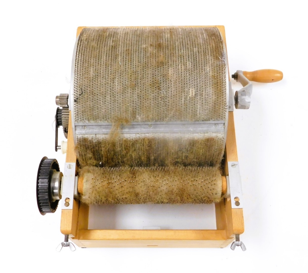 A Barnett Drum carder machine, with instructions, 34cm wide. - Image 3 of 3