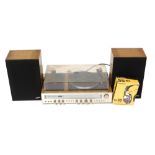 Withdrawn pre sale by vendor - A Sanyo stereo music centre, G3002, 61cm wide, together with a pair o