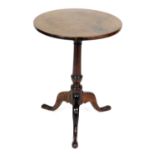 A 19thC mahogany occasional table, the circular top on turned column and tripod base, with pad feet,