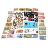 English and foreign coinage and banknotes, including Rhodesian and coinage from other African nation