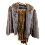 A lady's mink short jacket, underarm measurement 40cm wide, together with a mink stole.