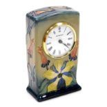 A Moorcroft pottery clock, decorated in the Hypericum pattern, of rectangular form, dated '93, impre