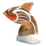 A Royal Crown Derby porcelain Guppy paperweight, from the Tropical Fish Range, red printed marks, no