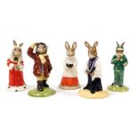 Five Royal Doulton Bunnykins figures, comprising Vicar Bunnykins, DB254, Choir Singer Bunnykins, DB2
