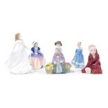 Six Royal Doulton figures, comprising Dinky Do, HN1678, A Posie for You, HN3606, Daddy's Girl, HN343