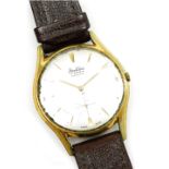 A Bentina Star Incablock gentleman's gold plated wristwatch, circular silvered dial, subsidiary seco