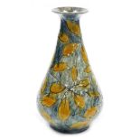 A Royal Doulton stoneware Natural Foliage vase, of cylindrical tapering form, with a flared neck and