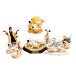A group of Royal Doulton 101 Dalmations figures, to include Lucky and Freckles on Ice, Pongo, Penny