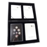 A Royal Mint 2008 United Kingdom coin collection, silver proof, Emblems of Britain, number 1296, cas